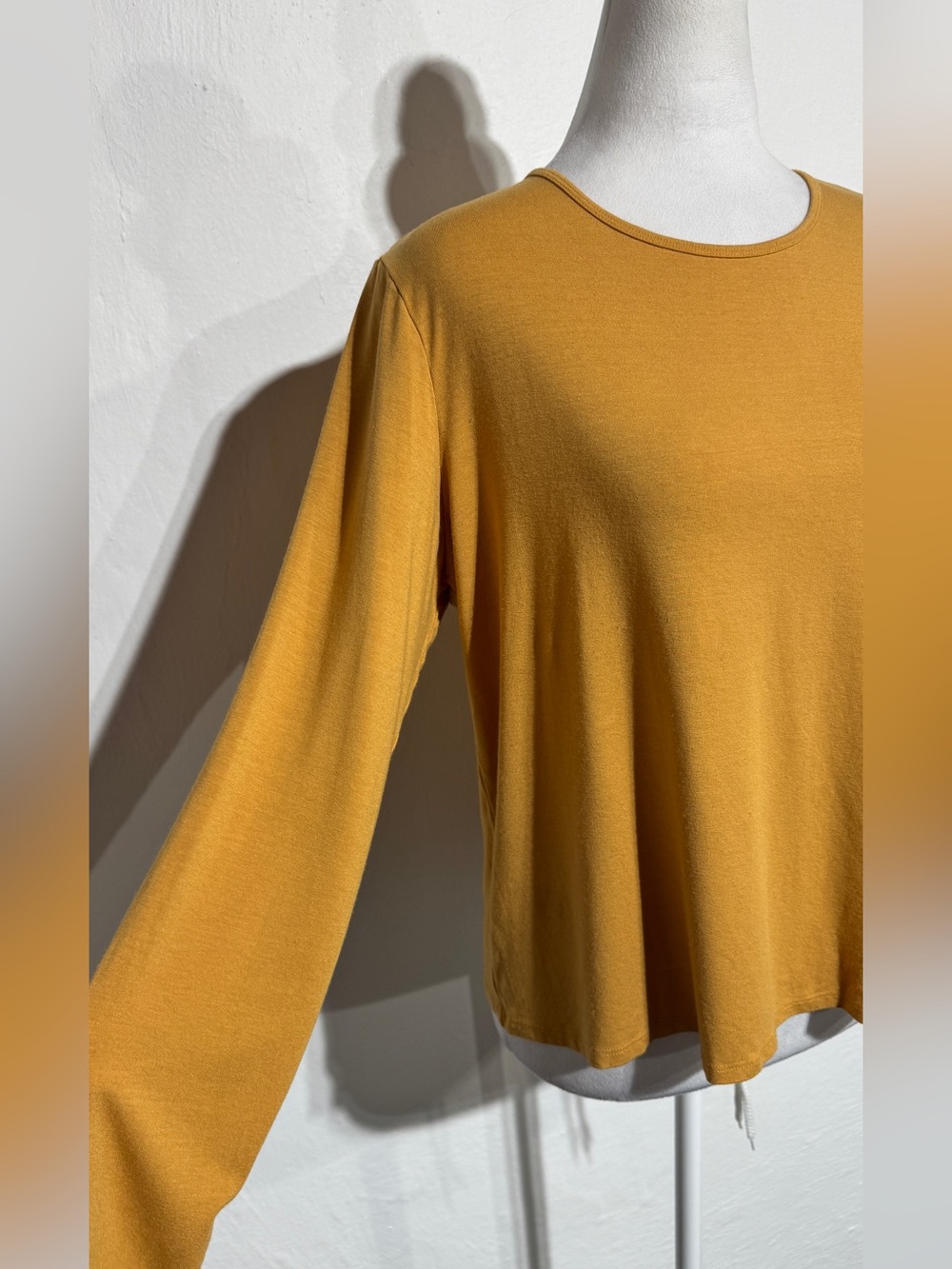 Eileen Fisher Long Sleeve Crewneck Tee in Mustard - Picture 3 of 7